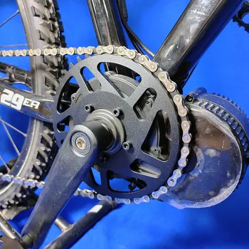 42 Т, Коррекция смещения кольца цепи электрического велосипеда для BAFANG BBSHD, алюминиевый сплав, черная цепь для электровелосипеда, аксессуары для велоспорта