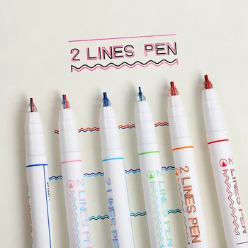 JIANWU Creative Cute Double Lines Художественные маркеры Ручка-фломастер Fineliner Ручка для каллиграфии с надписями дневниковая ручка Ручки для рисования