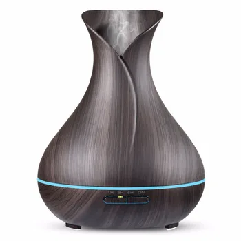увлажнитель воздуха в форме вазы с ультразвуковым диффузором эфирного масла большой емкости объемом 500 мл с 7 изменяющимися цветами светодиодных ламп для дома