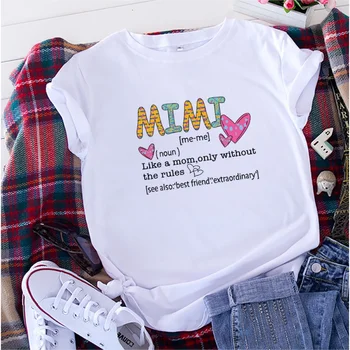 Повседневная женская футболка, свободная, большого размера, женская футболка с рисунком МИМИ, летний хит продаж, женская футболка с круглым вырезом и короткими рукавами из овечьей шерсти