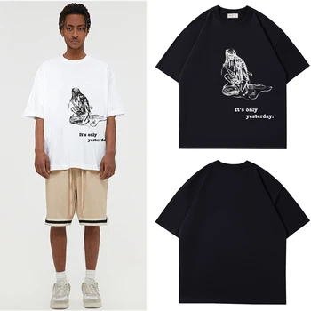 Мужская футболка Yohji Yamamoto Y-3 2023, Летняя японская абстрактная футболка с коротким рукавом и темным ветром, Повседневные Свободные хлопковые топы для мужчин и женщин