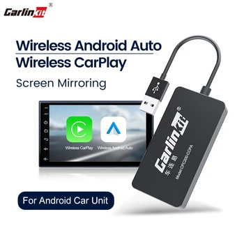 Carlinkit Беспроводной ключ CarPlay для Android Автомобильный беспроводной адаптер для автоматического воспроизведения Android в автомобиле Зеркальный экран Spotify Waze Plug & Play