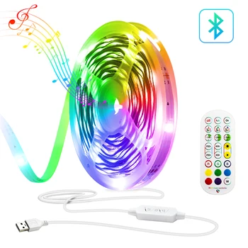Светодиодные Ленты для Спальни USB Led Light RGBIC DreamColor Синхронизация с Музыкой Bluetooth APP Control для Комнаты, Кухни, Вечеринки