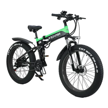 Электрический велосипед с 26-дюймовым 48-вольтовым складным литиевым аккумулятором, Скутер для одного человека, помощь при движении по бездорожью, Двойное торможение в горах