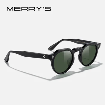 MERRYS DESIGN Ретро Винтажные Квадратные Ацетатные поляризованные солнцезащитные очки Для Мужчин И женщин Роскошные трендовые Солнцезащитные очки с защитой UV400 S8632