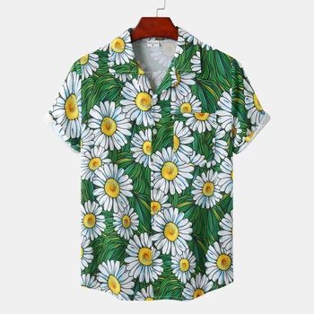 Новая Летняя Гавайская рубашка Aloha с цветочным Рисунком для мужчин и женщин, Забавная Быстросохнущая Пляжная Одежда, Повседневная Праздничная Одежда на Пуговицах