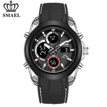 Мужские Спортивные часы SMAEL, модные Водонепроницаемые светодиодные аналоговые цифровые часы, мужские многофункциональные военные часы с подсветкой, мужские наручные часы