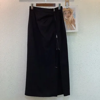 Плиссированная юбка с высокой талией спереди, повседневная мода 2023, летний новый стиль 0323