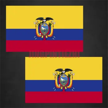 Интересные 2 Наклейки с Флагом Эквадора, Виниловые наклейки, наклейки на гоночный шлем