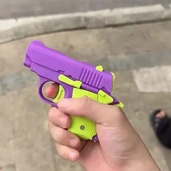 3D мини-модель Игрушечного Пистолета Пистолеты для детей Подарочные Пули Без Огня Резинка Пусковая Установка Печать Декомпрессия Гравитация Морковный нож