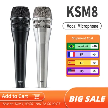 Профессиональный Микрофон для записи вокала в караоке KSM8 Динамический Проводной Кардиоидный микрофон KSM8/B для домашнего студийного звукозаписывающего оборудования KTV