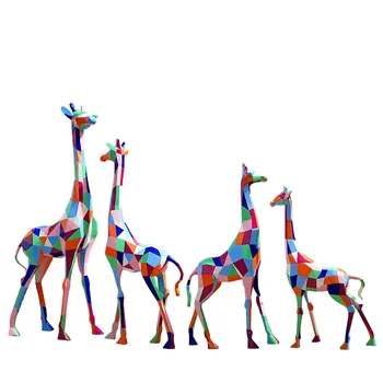 Изготовленная на заказ Большая Наружная Скульптура, Украшение, Статуя Жирафа в натуральную величину, Стеклопластиковые скульптуры крупных животных