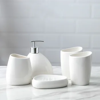 Набор для мытья ванной комнаты из 5 предметов, европейский простой керамический набор для мытья ванной комнаты из 4 предметов, Свадебный набор для мытья banheiro decoracao acessorios, набор для ванной комнаты