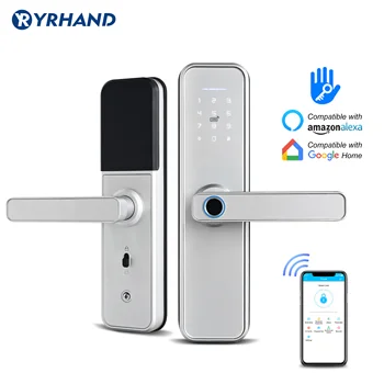 Электронный умный дверной замок X5 Wifi с приложением ttlock, интеллектуальный замок безопасности с биометрическим отпечатком пальца с паролем RFID-карты