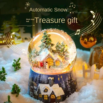 Хрустальный шар мечты ночник музыкальная шкатулка украшения автоматическая ярмарка снежных цветов снежные украшения Рождественские подарки