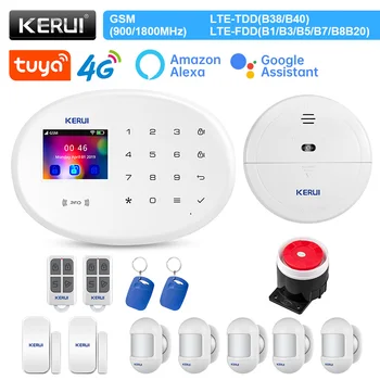 KERUI 4G Панель сигнализации WIFI W204 Комплект домашней системы RFID-карта Tuya Smart Control Система безопасности