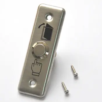 Высококачественная Серебряная Тонкая кнопка дверного выключателя из нержавеющей стали, прочная кнопка разблокировки переключателя для управления доступом, нажимная крышка двери