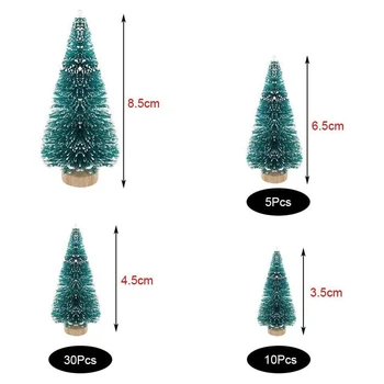 50 шт. миниатюрная искусственная рождественская елка Маленькие снежные морозные елки сосны Рождественские украшения для вечеринки своими руками ремесла