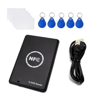RFID Копировальный аппарат Дубликатор Брелок NFC Считыватель смарт-карт Писатель 13,56 МГц Зашифрованный программатор USB UID EM4305 Копия бирки для карты