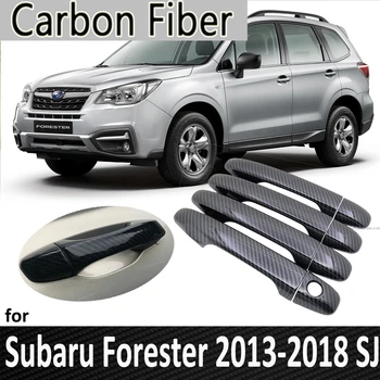 Черное Углеродное волокно для Subaru Forester SJ 2013 2014 2015 2016 2017 2018 Дверные ручки, наклейки, Украшения, Автомобильные Аксессуары