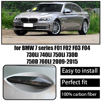 100% Настоящее Углеродное Волокно, Автомобильная Дверная Ручка, Накладка, Украшение для BMW 7 Серии F01 F02 F03 F04 730Li 740Li 750Li 730D 2009-2015