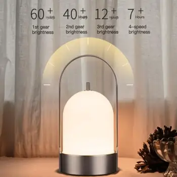 Современная настольная лампа в скандинавском стиле, Портативная прикроватная лампа, ночник с сенсорным управлением, поверхность с покрытием Для спальни, гостиной