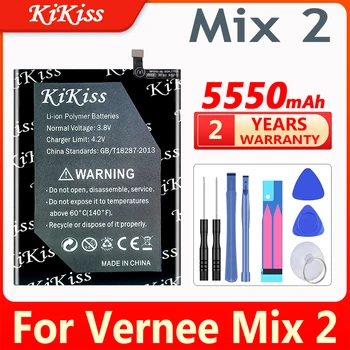 KiKiss 5550 мАч Аккумулятор для Vernee Mix2 Аккумулятор Высокого Качества Литий-ионный Аккумулятор Замена для смартфона Vernee Mix 2