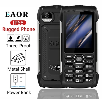 EAOR 2G Прочный фонарик 4000 мАч Большой Аккумулятор Power Bank IP68 Водонепроницаемый 2,8 IPS большой экран 0,3 М cam MTK функция мобильного Телефона