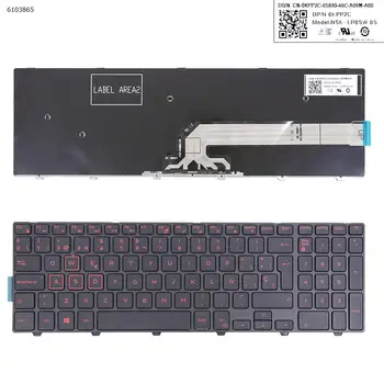 SP Клавиатура для ноутбука DELL Inspiron Gaming 15-7559 ЧЕРНАЯ рамка с черно-красной печатью