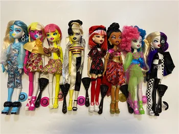 Оригинальные Куклы 3D Глаза Кукла Девушка Мода Красный Синий Розовый Черные Волосы 11 Суставов BratzDoll Bratzillaz Кукла Красивый Лучший подарок
