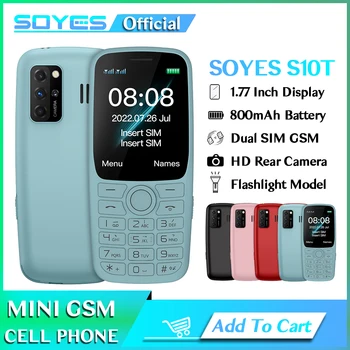 Мини-сотовый телефон SOYES GSM с камерой заднего вида, громкоговорителем, 800 мАч, мощным фонариком, мобильный телефон