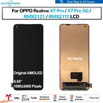 Оригинальный AMOLED Для OPPO Realme X7 Pro 5G RMX2121 RMX2111 Pantalla ЖК-дисплей с Сенсорной панелью, Замена Дигитайзера Экрана В Сборе