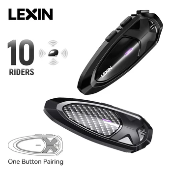 Lexin LX-GTX Домофон Moto Bluetooth Одной кнопкой сопряжения гарнитур для мотоциклетных шлемов, одновременного разговора и прослушивания музыки 2 шт.