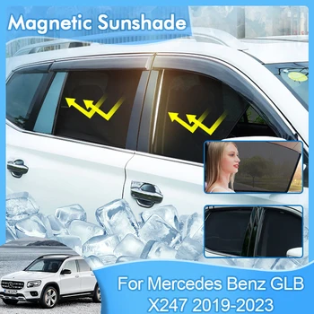 Магнитный Солнцезащитный Козырек Для Mercedes Benz GLB X247 2019 2020 2021 2022 2023 Переднее Заднее Лобовое Стекло Сетка Занавеска Солнцезащитный Козырек Окно