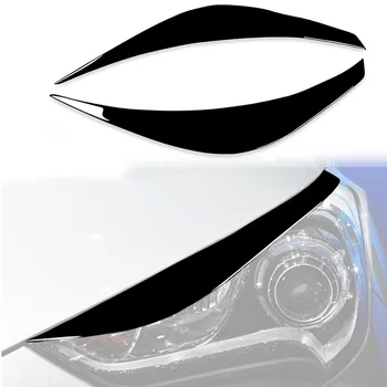 Наклейка на переднюю фару автомобиля для бровей и век Для Hyundai Veloster 2011-2017 Глянцевый черный ABS Декоративная рамка для Авто