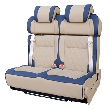 Двухместное сиденье в фургоне, двустороннее автомобильное кресло-кровать, настройка цвета, регулируемый угол наклона спинки, автомобильная двуспальная кровать