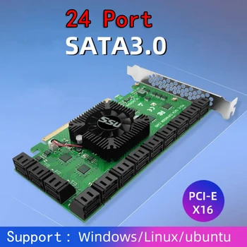 Chi a Майнинг-Райзер с 24 Портами SATA PCI Express X16 Контроллер SATA PCI-E Адаптер PCIE SATA Дополнительная карта PCIE к карте расширения SATA3
