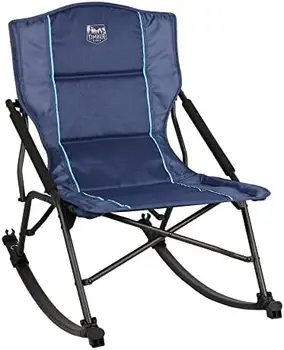 Походное кресло-качалка с жесткими Подлокотниками, Портативное Уличное кресло-качалка для сада, Газона, Весит до 250 фунтов, Синий