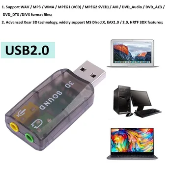 Мини-внешний USB-разъем для микрофона 3,5 мм, разъем для наушников, Стереогарнитура, 3D звуковая карта, аудио Адаптер для микрофона, Интерфейс динамика для ноутбука