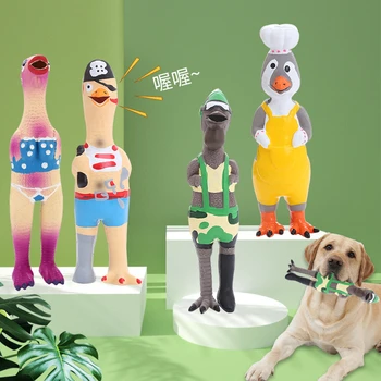 Кричащая курица, игрушки для жевания собак, ручная роспись, Латексная интерактивная игрушка для домашних животных, избавляющая от писка, праздничные товары для домашних животных