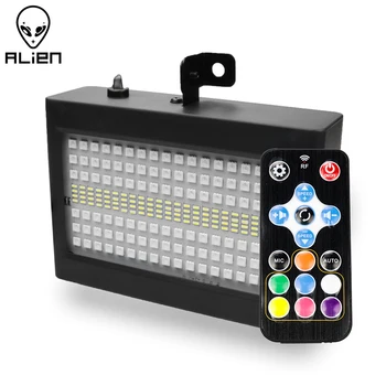 ALIEN 204 LED RGB White Disco DJ Strobe Lights Вечерние Праздничные Музыкальные Клубные Звуковые Вспышки Эффект Освещения Сцены С Пультом дистанционного Управления
