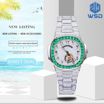 Женские часы для вечеринок, женские модные китайские часы с бриллиантами, элитный бренд Green Diamond для женских кварцевых наручных часов, праздничные подарки