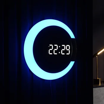 Светодиодные светящиеся электронные часы настенные часы гостиная бытовая мода роскошь простой креативный будильник