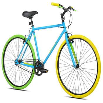 700C Мужской гибридный велосипед, синий/зеленый