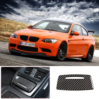 Для BMW M3 E90-E93 2007-2013 наклейка на крышку пепельницы из настоящего углеродного волокна (мягкая), 1 шт., набор аксессуаров для интерьера автомобиля