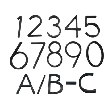 127 мм Плавающий Дом с цифрами и Буквами, Большая Современная Дверь, Алфавит для Дома на открытом Воздухе, 5 Дюймов, черные цифры, Адресная табличка, Знак с косой чертой # 0-9
