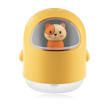 USB-увлажнитель воздуха Space Cat, USB-мини-мультяшная атмосферная лампа, немой распылитель, увлажнитель воды в помещении, желтый