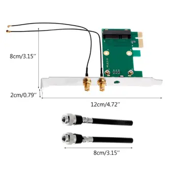 2022 Новая Беспроводная сетевая карта Wi-Fi Mini PCI-E к PCI-E 1X Настольный адаптер + 2 антенны