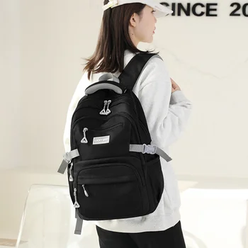 подростковый школьный рюкзак для девочек, простая однотонная женская сумка, молодежный рюкзак для книг