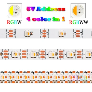 Адресуемая светодиодная лента RGBW RGBWW 4 цвета в 1 SMD 5050 RGB Белая pixle IC SK6812 ламповая лента 30/60/144 светодиодов/м 5 В smart Lights bar